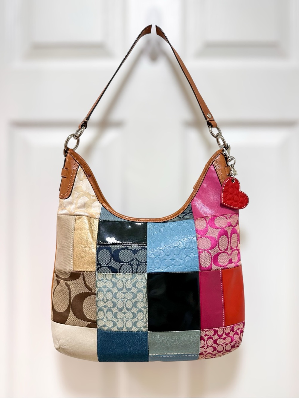 Coach Patchwork Convertible Hobo Bag Multicolor Signature Patchwork Vintage Y2K